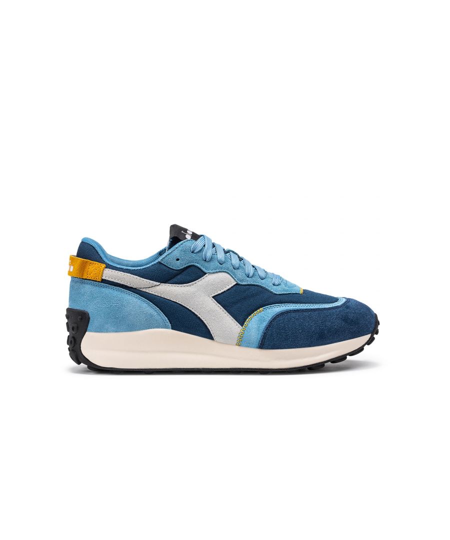 Diadora Mens Race Suede Sw Trainer Niagara/Gibraltar Sea - Blue - Size UK 7