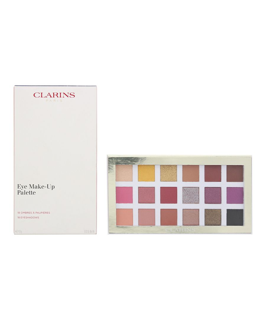Clarins Eyeshadow Palette contains eighteen different eyeshadows to suit all occasions. Ultra-pigmented colours in velvet, satin, foil and metallic finishes provide an intense, smokey or natural looks.