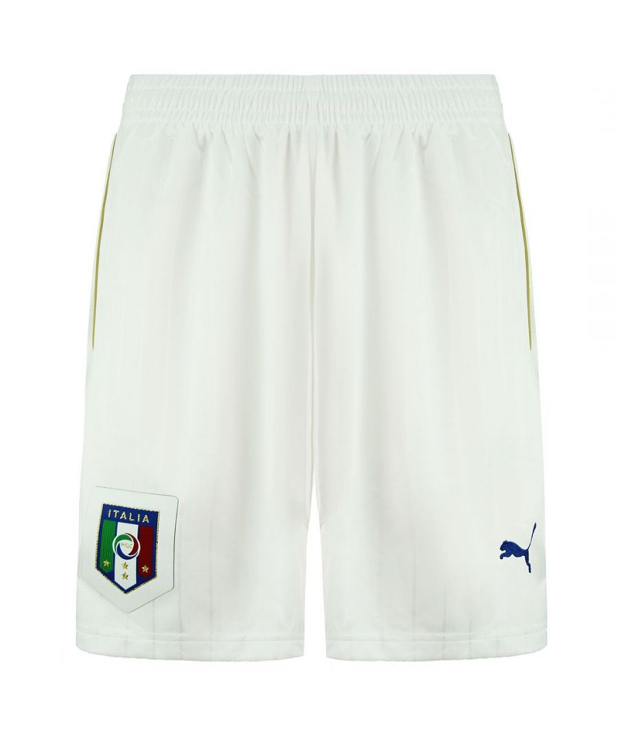 Puma Italy Stretch Waist White Mens Football Home Shorts 748835 02