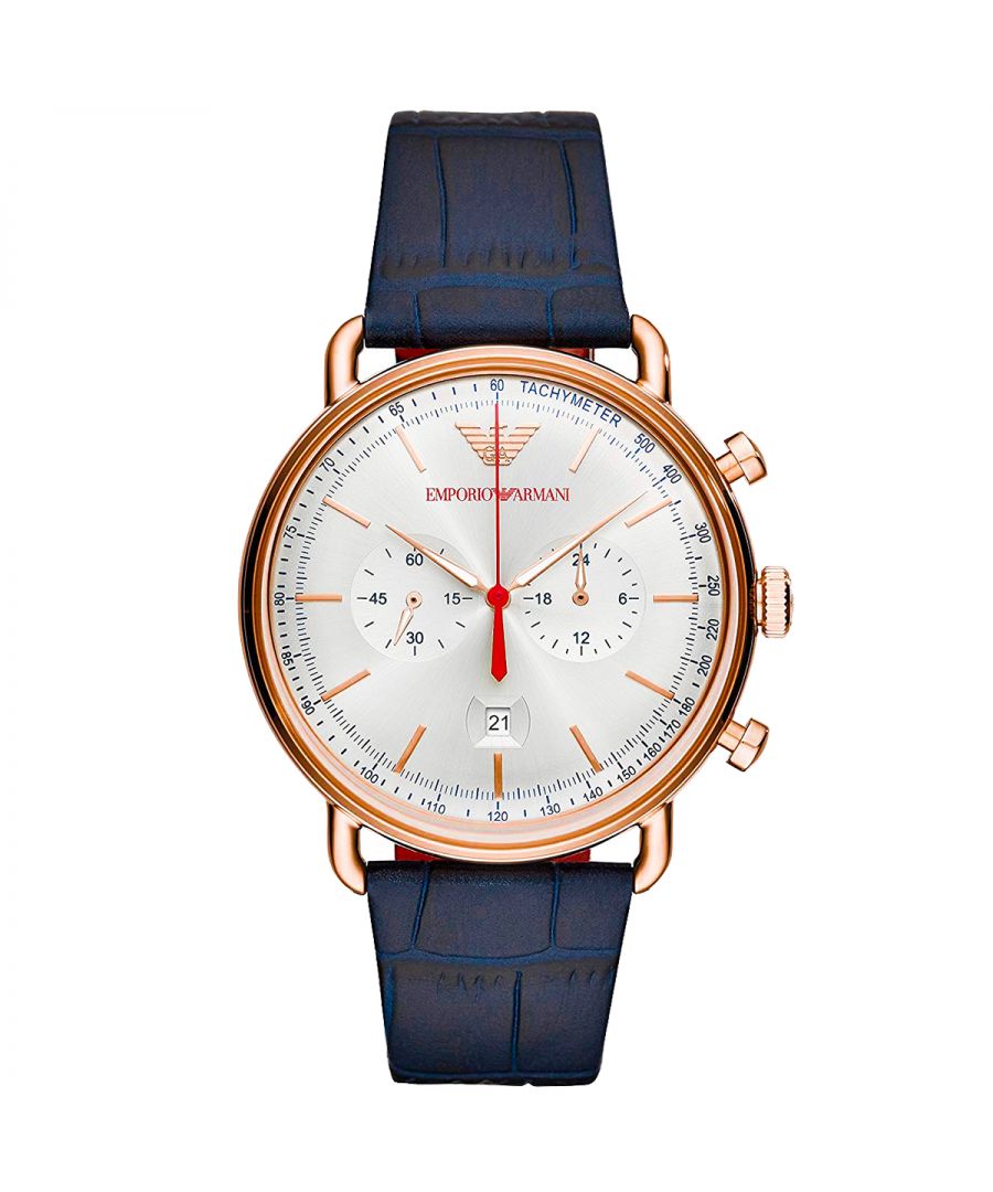 Shop Emporio Armani, best in class and style. Mens Watch AR11123 EAN 4051432327889 . Leather Strap, PVD Rose Gold Case with a Silver Dial Clock Face. Over 50% off sale. Home of worldwide brands at affordable prices. Free Standard Delivery