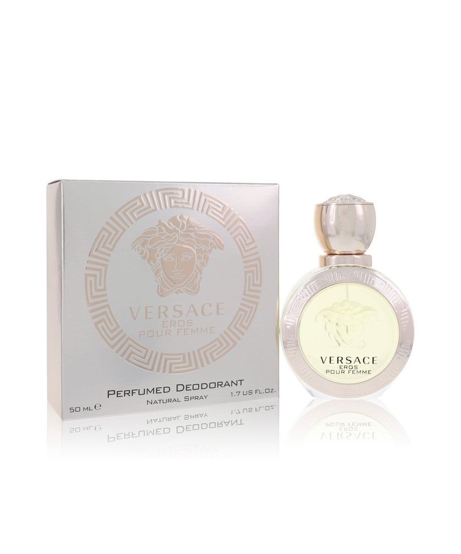 Eros Pour Femme is a floral woody musk fragrance by Versace. It was launched in 2014. Top notes Sicilian lemon Calabrian bergamot pomegranate. Middle notes lemon blossom jasmine sambac jasmine peony. Base notes sandalwood ambroxan musk woodsy notes.