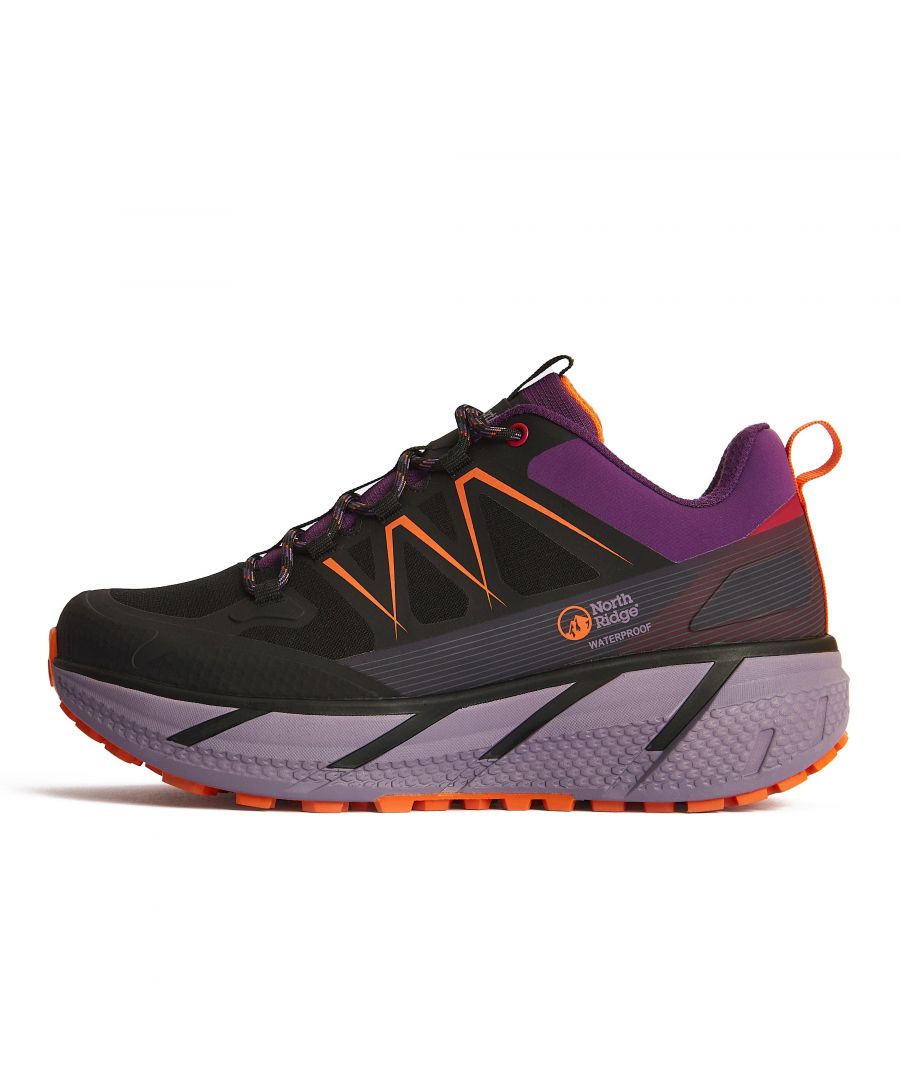  WoMens Flux Speed Waterproof Walking & Hiking Shoes with High Traction Sole - Black - Size UK 4