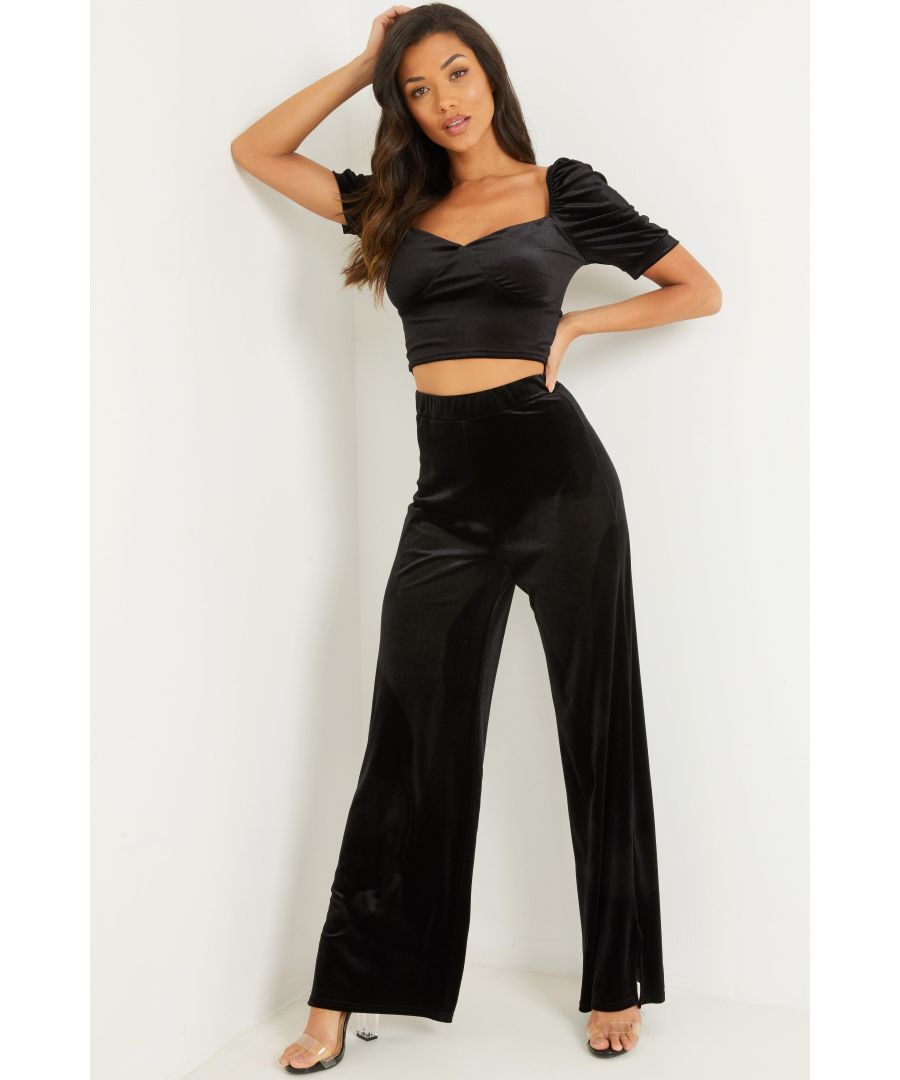 Black High Waist Palazzo Trousers