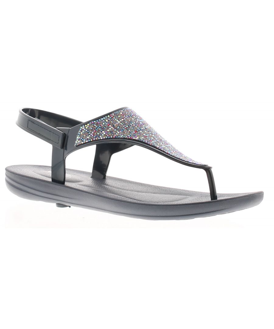Skechers Bungalow New In Town Womens Flat Sandals Navy/Multi. Manmade / Fabric Upper. Manmade Lining. Synthetic Sole. Ladies Womans Summer Pool Holiday Easy Close Toe Post Casual Comfort.