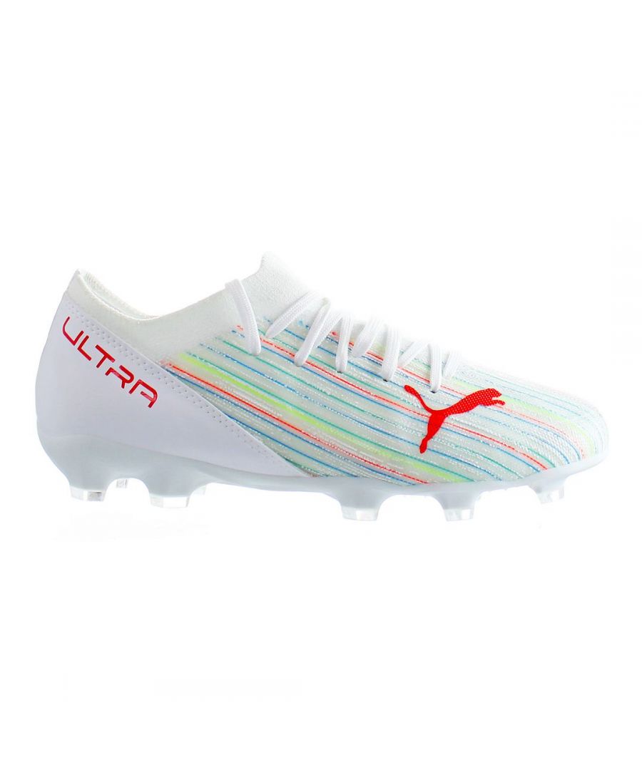 The Puma Ultra Junior football boots bring a new level of fit and speed on the pitch. \nThe new Puma Ultra line from the premiere Chasing Adrenaline Pack collection. \nMATRYXMESH technology is an innovative solution of the upper, which guarantees an incomparable feel for the ball. \nGripControl Pro coating provides excellent ball control. \nA new dimension of the sole with various studs for playing on hard, natural and artificial surfaces.\nSemi-amateur level.