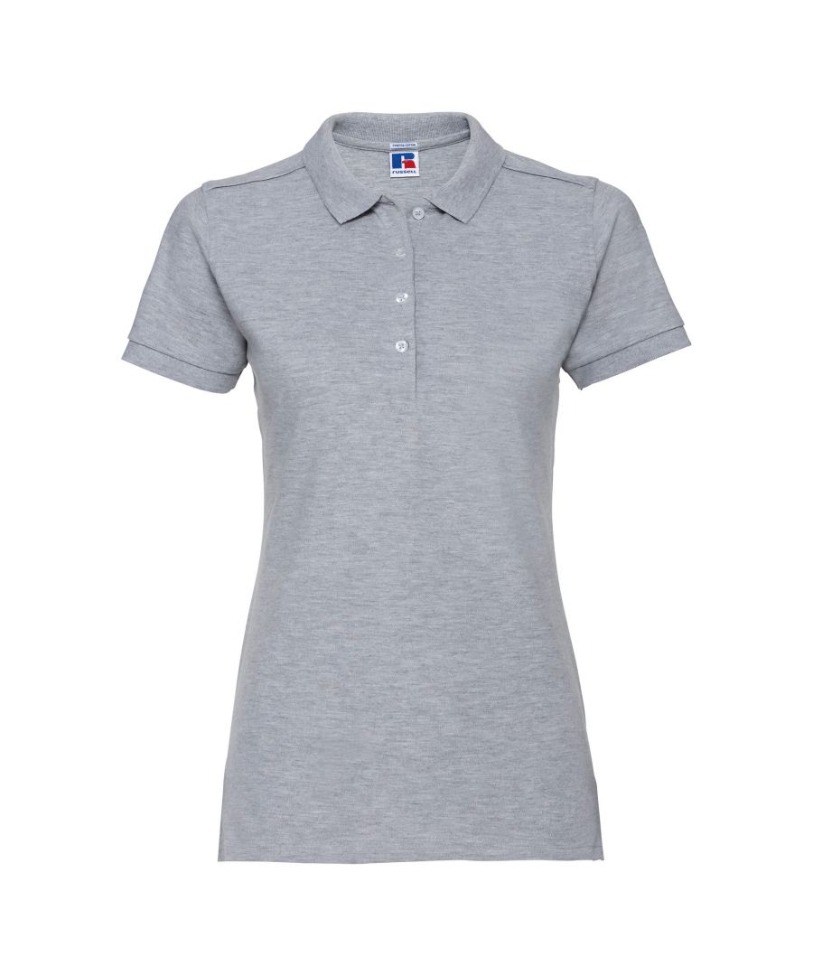 Russell Womens/Ladies Stretch Short Sleeve Polo Shirt (Light Oxford)