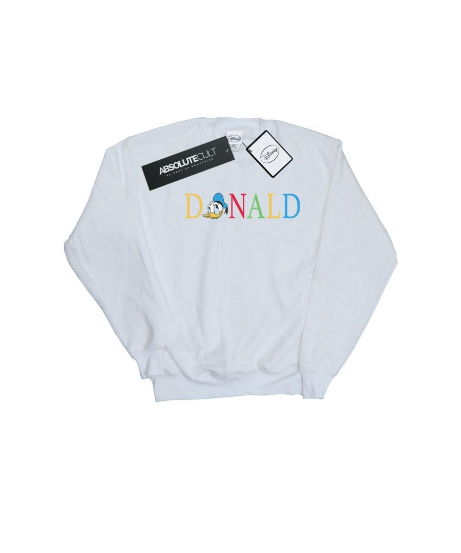 Disney Womens/Ladies Donald Duck Letters Sweatshirt (White) - Size X-Large