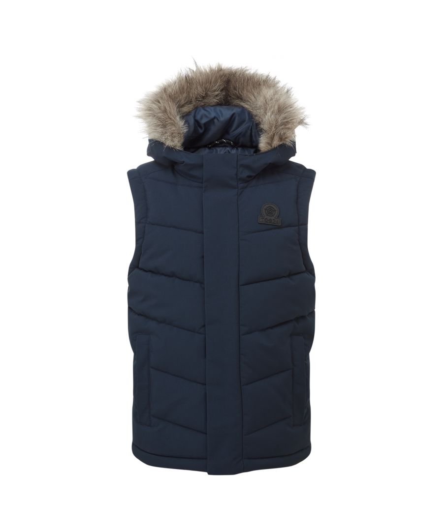 Warm and cosy, but still allowing a full range of movement, our Kelbrook padded gilet is ideal for young explorers when it's too warm for a coat, but an extra layer is needed. Quilted in chunky, chevron baffles with a warm, insulated filling and two lower pockets that double up as hand warmers, this gilet will stand up to the coldest days and has a Velcro adjuster tab at the back of the hood, so it can be shaped around the face to keep the wind out. There is a full length, easy pull zip at the front in a tonal colour to match the hood lining, secured with press studs and Velcro. For safety, you'll find a neat silver reflective print above the back hem that stands out against car lights for increased visibility at night. The finishing touch is our iconic embossed rubber Yorkshire Rose badge on the chest.