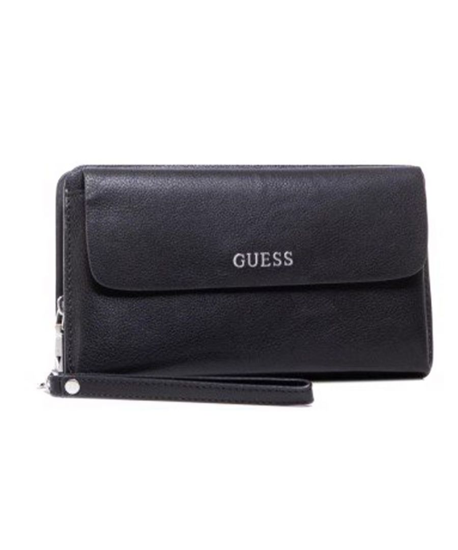 Portemonnee Guess Origineel scala logo Man Zwart Kunststof. Authentieke citybagage van het merk Guess - streetwear/sportswear design van Guess - Guess for men fashion, perfect voor dagelijks gebruik - Zwarte Guess portemonnee past perfect bij de rest van je kleedkamer - comfortabel synthetisch materiaal - klassiek - Origineel scala logo -