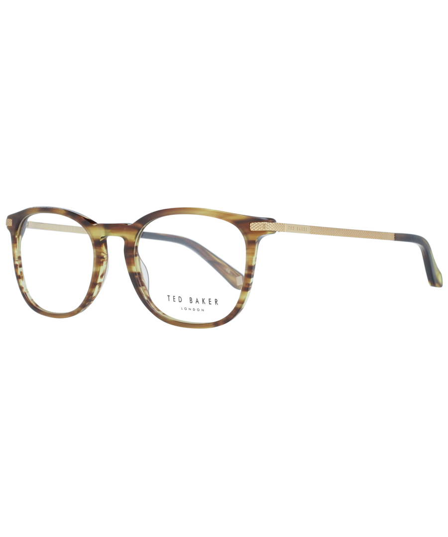 Ted Baker Square Mens Brown TB8180 Hyde  Glasses are a classic square style crafted from lightweight acetate. Ted Baker's logo features on the slender temples for brand authenticity.