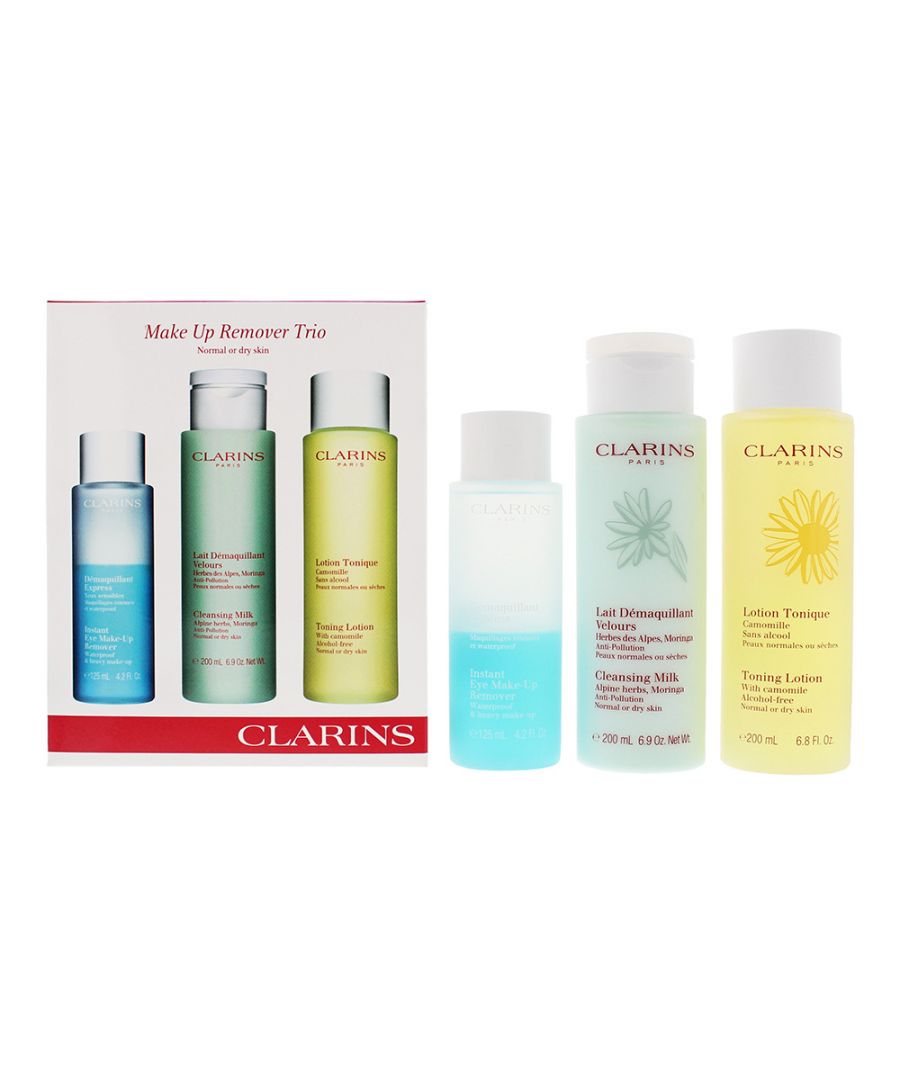 Image for Clarins Make-Up Remover Trio For Normal to Dry Skin: Make-Up Remover 30ml - Cleansing Milk 50ml - Toning Lotion 50ml