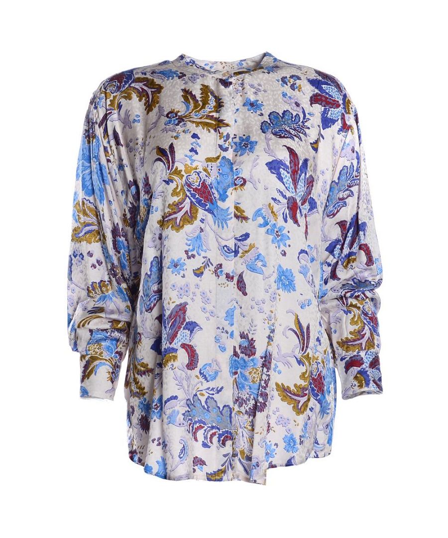 Button Up. Long Sleeved, High Neck. 100% Viscose.