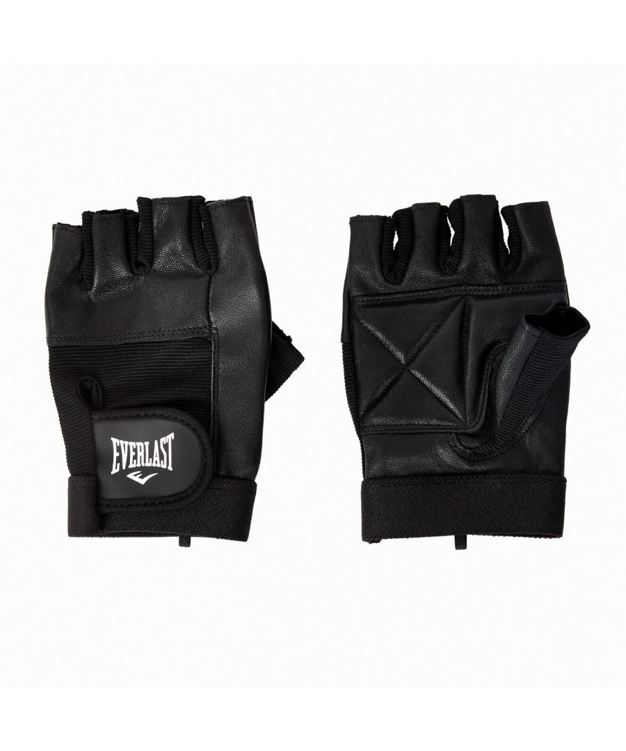 Image for Everlast Unisex Leather Fitness Gloves Adjustable Wrist Closure Training Gym
