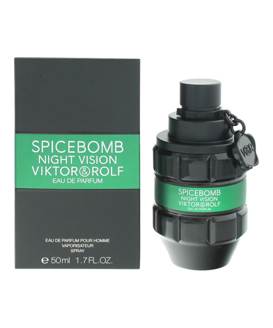 Spicebomb Night Vision by Viktor  Rolf is an oriental fougere fragrance for men. Top notes grapefruit cardamom green mandarin and Granny Smith apple. Middle notes red chilli pepper pepper clove nutmeg sage and geranium. Base notes tonka bean almond and woody notes. Spicebomb Night Vision was launched in 2019.