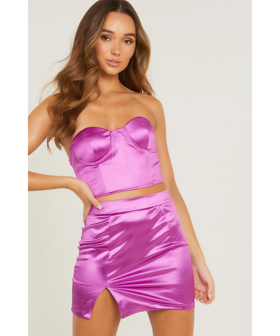 Image for Purple Satin Mini Skirt