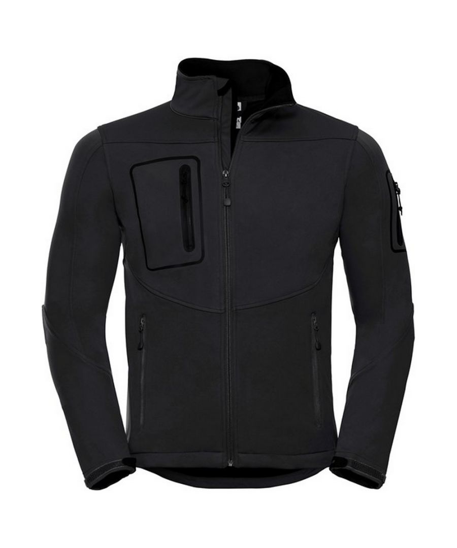 Russell Athletic Mens Sports Soft Shell Jacket (Black) - Size Medium - Secret Sales