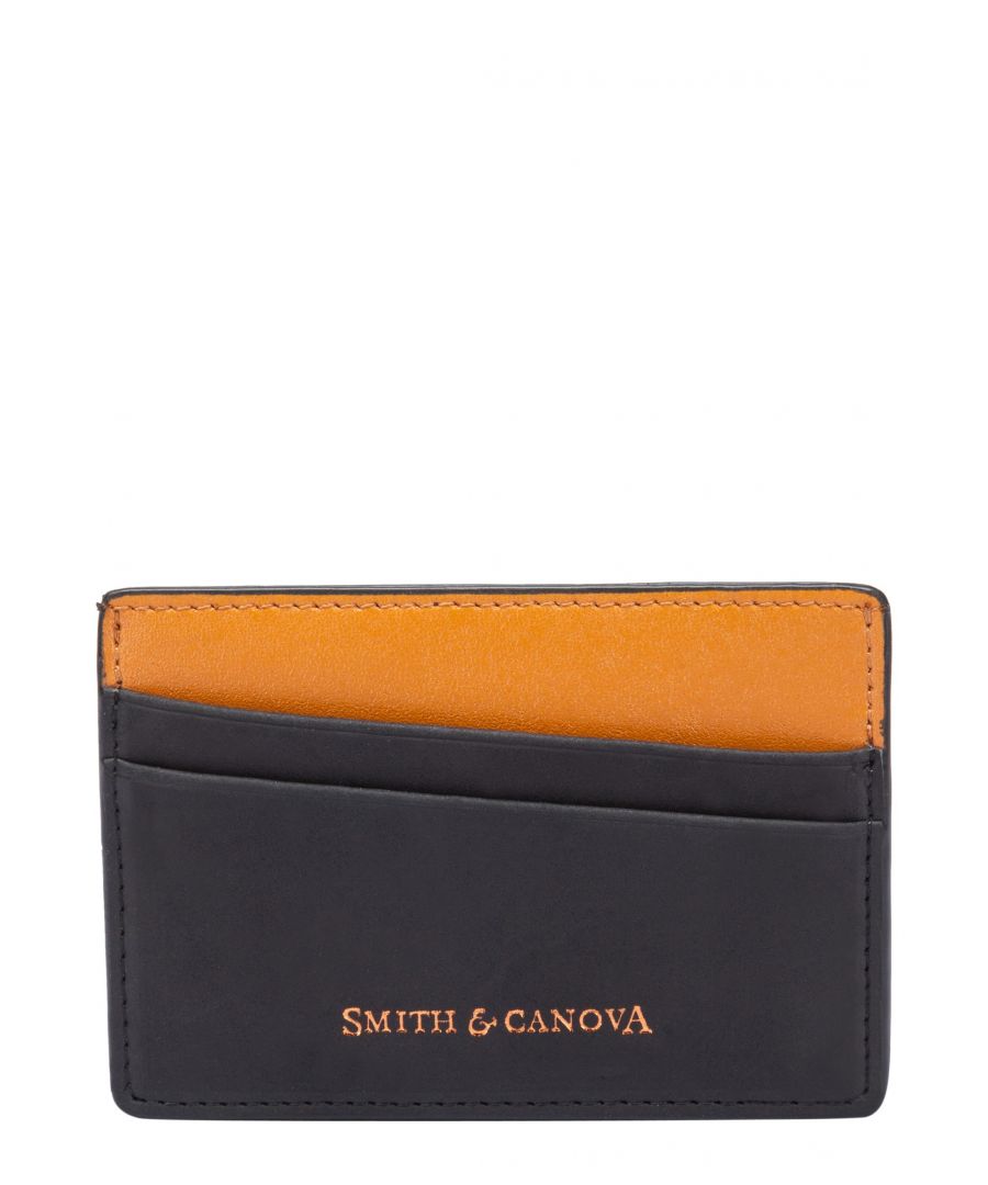 Keep your cards organised on the go with the Finn Card Holder. Crafted with genuine leather, this stylish, slim-line wallet is the perfect practical style for the everyday business man. Features: , Geuine leather, Smith and Canova gold debossed logo, Four card slots, One large space for paper money or receipts