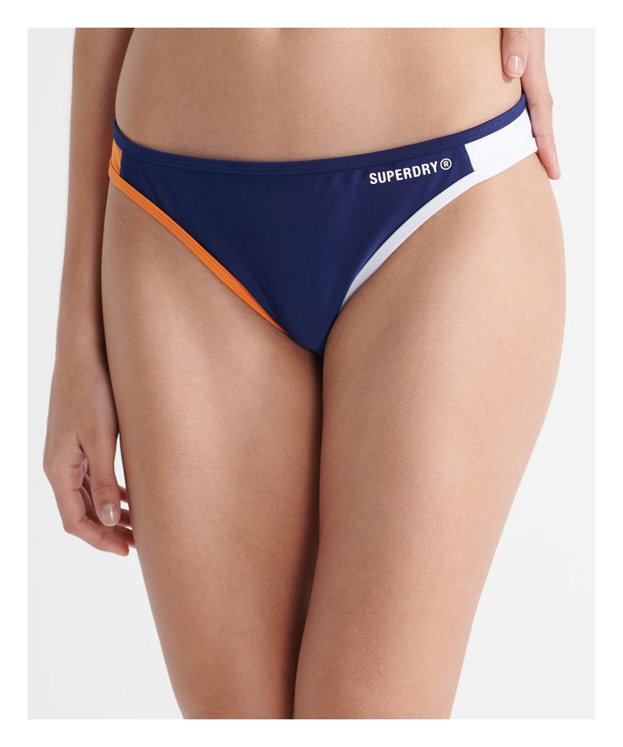 Update your swimwear this season with Superdry's Sport Bikini Bottom. These durable bottoms are fully lined and feature Superdry's printed logo on the front and back. Mix and match with your favourite bikini tops.Printed logoFully linedPlease note due to hygiene reasons, we are unable to offer an exchange or refund on swimwear, unless they are sealed in their original packaging. This does not affect your statutory rights.