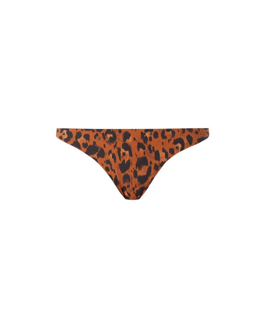 Freya Roar Instinct Brazilian Bikini Brief. With moderate rear coverage and and elasticated waistband. The product is recommended for gentle wash only.