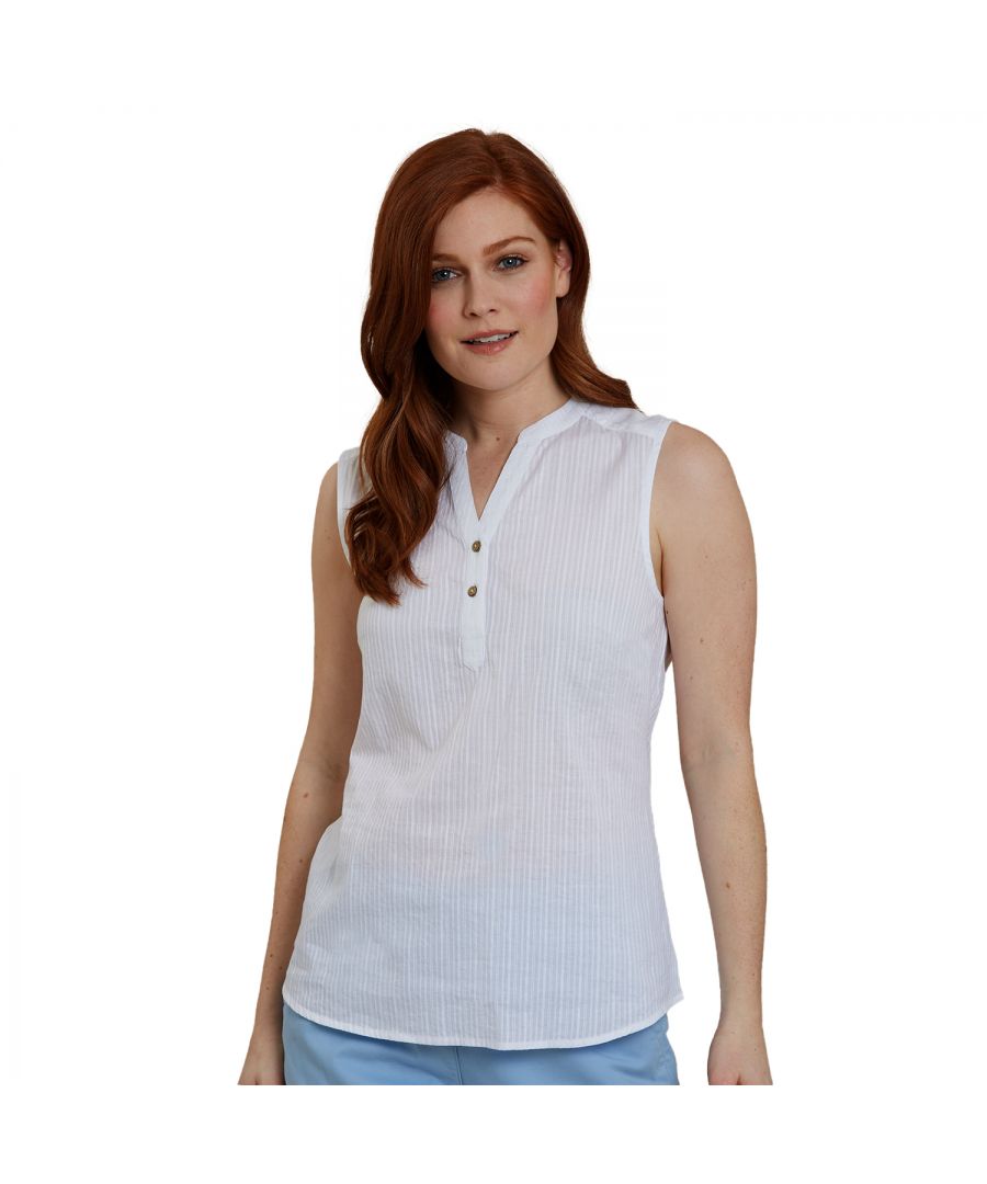 Mountain Warehouse Womens/Ladies Petra Sleeveless Shirt (White) Cotton - Size 8 UK