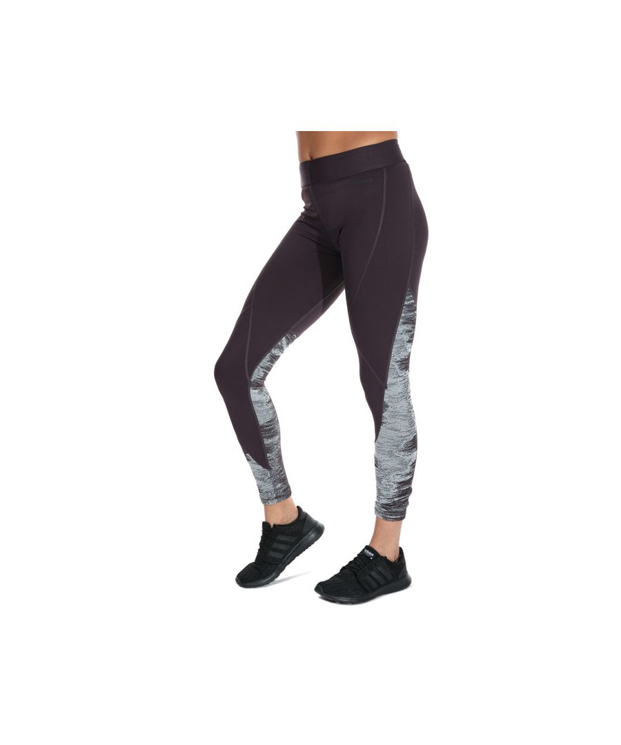 Womens adidas Alphaskin Cold Weather Long Tights in purple black.- Elastic waist.- Interlock.- Mid rise.- Moisture-absorbing AEROREADY.- 360-degree kinetic construction.- Soft textured pattern wraps around the legs.- Compression fit.- Main Material: 85% Polyester (Recycled)  15% Elastane. Lower Body: 97% Polyester  3% Elastane. Machine washable. - Ref: FT3140