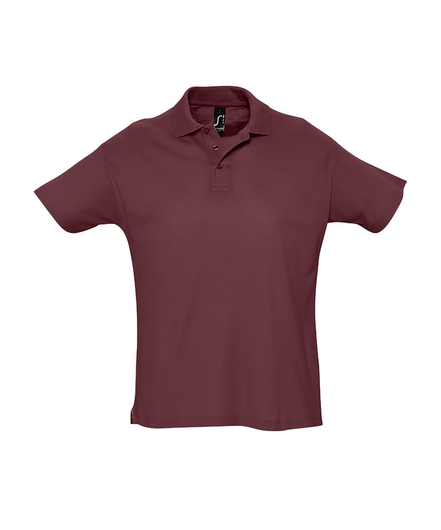 SOLS Mens Summer II Pique Short Sleeve Polo Shirt (Burgundy) - Size 2XL