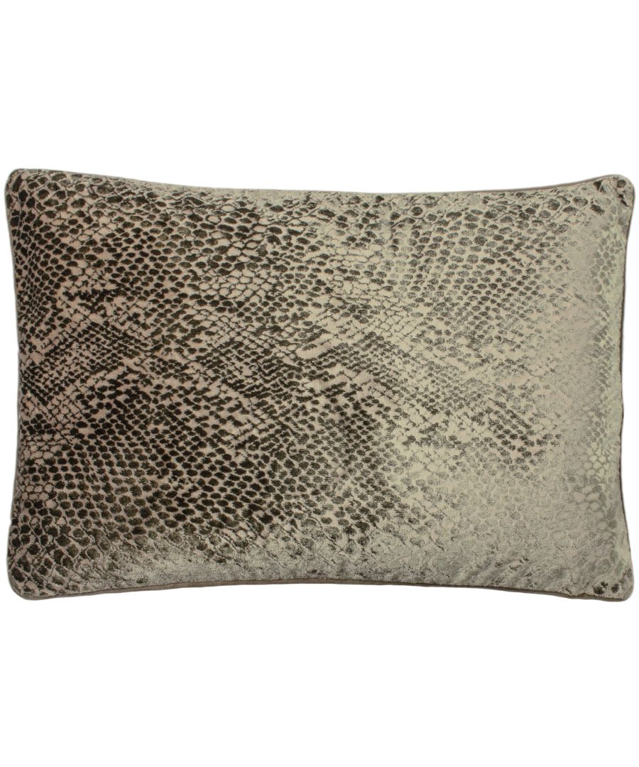Paoletti Python Snake Piped Cushion Cover - Champagne - One Size