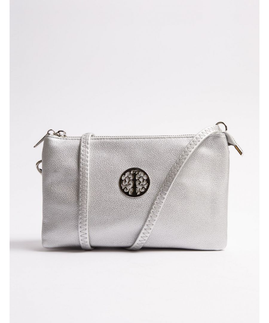 Image for SOFIA - Silver Detail Clutch Bag With Strap