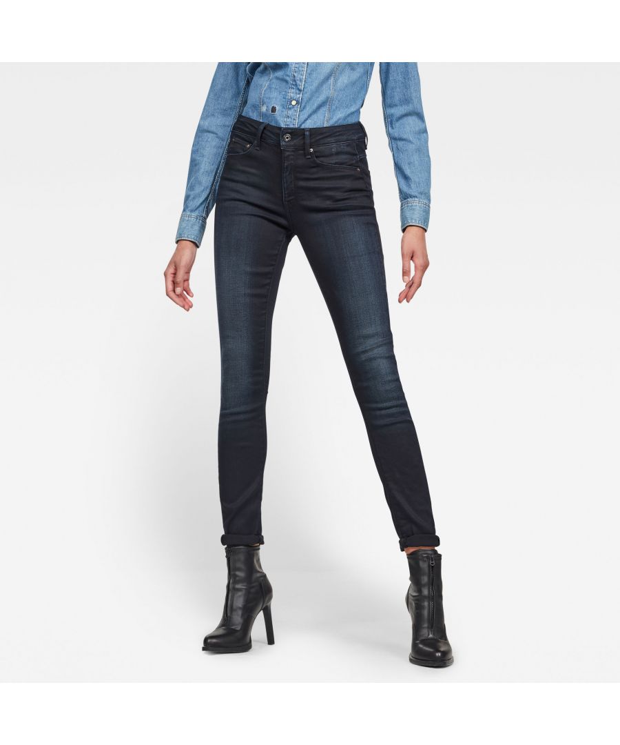 G Star Raw Womens G-Star RAW 3301 High Waist Skinny Jeans - Navy Lyocell - Size 23W/32L