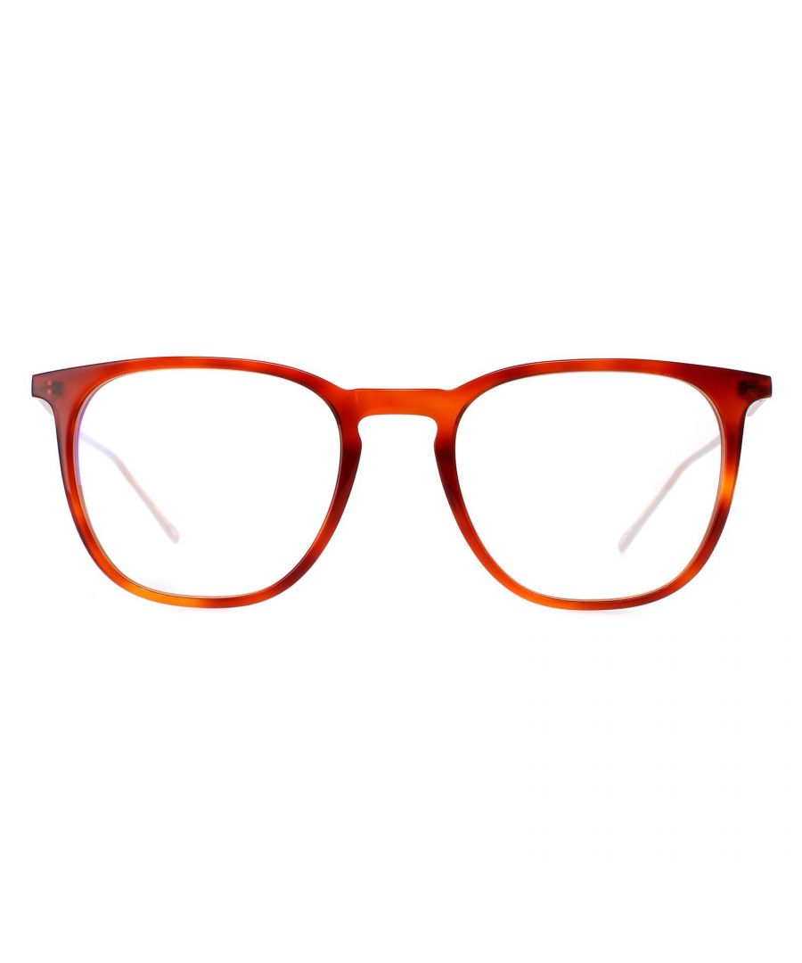 Lacoste Square Mens Light Tortoise L2828PC  Glasses are a classic square shape, with a sleek and lightweight design that provides both comfort and durability. The Lacoste branding on the top of the frame adds a touch of elegance to these glasses,