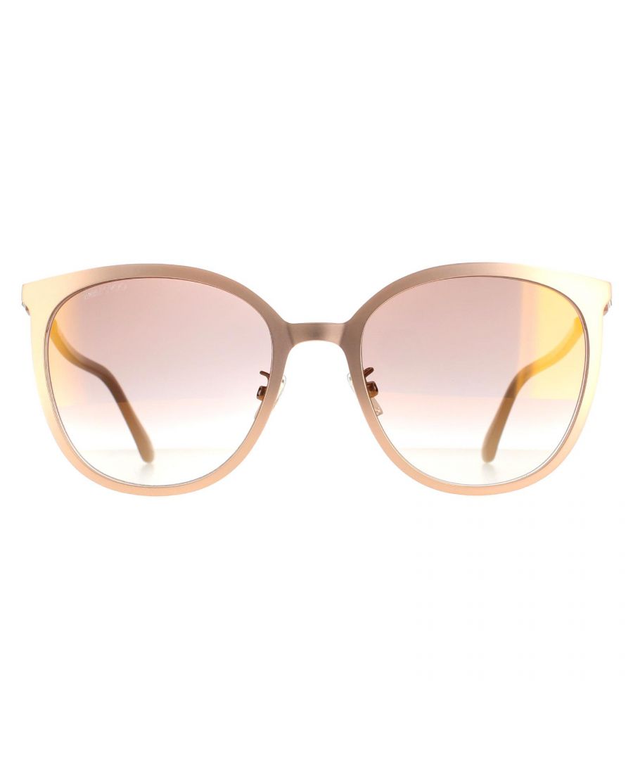 Jimmy Choo Cat Eye Dames Gold Bruin Gradient Mirror Oria/G/Sk Oria/G/SK zijn een echt moderne kijk op de retro kattenoogstijl met een zeer slank metalen frame voor aan de voorkant met verstelbare neuskussens. De tempels beginnen met een verbluffende kristallen en nadat het Jimmy Choo -logo in de acetaatarmen wordt samengevoegd.