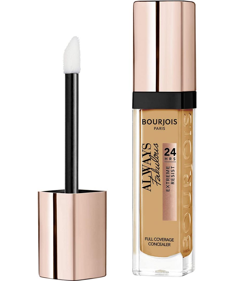 Smooth away dark circles, reduce the appearance of blemishes and blur imperfections with Bourjois Paris liquid concealer. Bourjois Always Fabulous Full Coverage 24Hr Concealer is enriched with a unique blend of vitamins C, E and B5 which help erase imperfections and banish the signs of fatigue. This hydrating, radiance-boosting concealer instantly corrects flaws to reveal a visibly brighter and more even complexion. Ideal for on the go touch-ups. Suitable for all skin types, even combination skin.