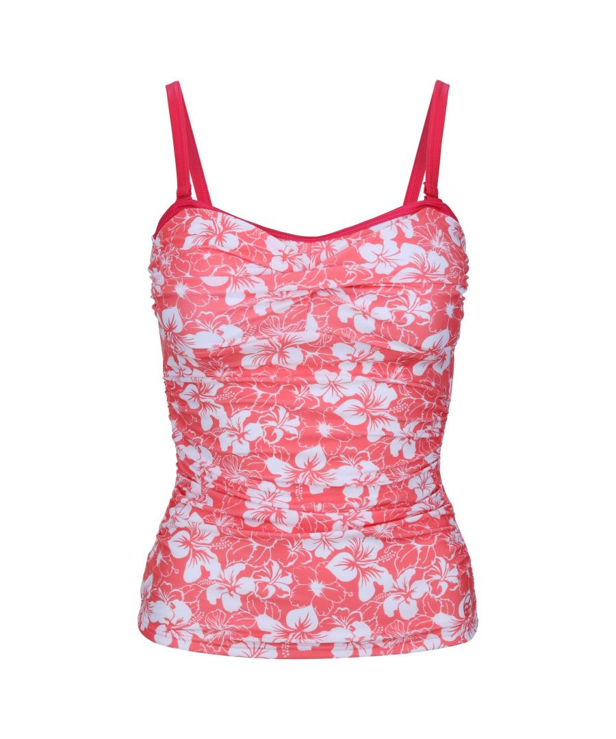 Regatta Womens/Ladies Aceana II Hibiscus Tankini Top (Peach Bloom) - Size 8 UK