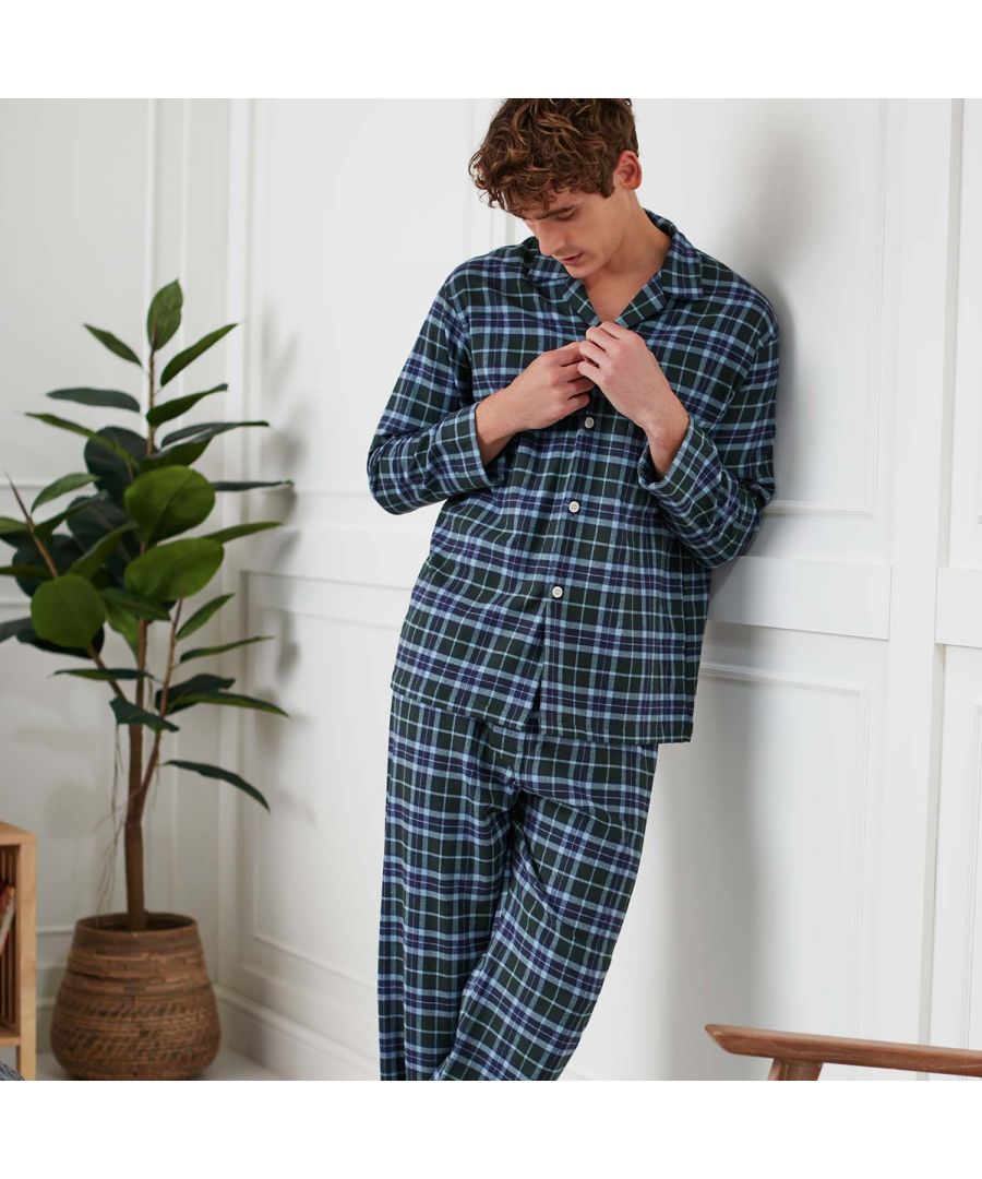 Designed with maximum comfort in mind, it’s no wonder these pyjamas get rave reviews. Luxuriously soft, they're made from brushed cotton which is woven to our exact specifications, the fibres brushed repeatedly for an exceptionally cosy feel. Offered in a timelessly stylish design, the jacket is finished with a top pocket, while the trousers feature a hidden button on the fly and a comfy elastic waist at the back. Jacket length: 30
