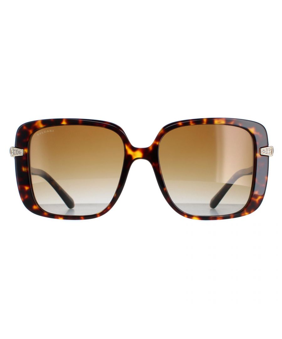 Bvlgari Square Womens Havana Brown Gradient Polarized BV8237B - One Size
