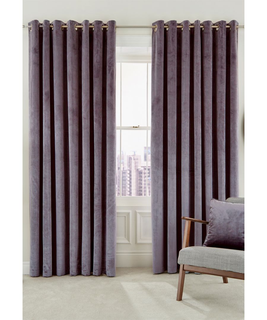 These soft and sumptuous velvet curtains come in six sophisticated shades, which not only complement the Helena Springfield bedlinen ranges but will work equally well throughout your home. Fully lined, they feature matte silver eyelets for a contemporary edge. 100% Polyester Lining. Dry Clean Only. Made in China.