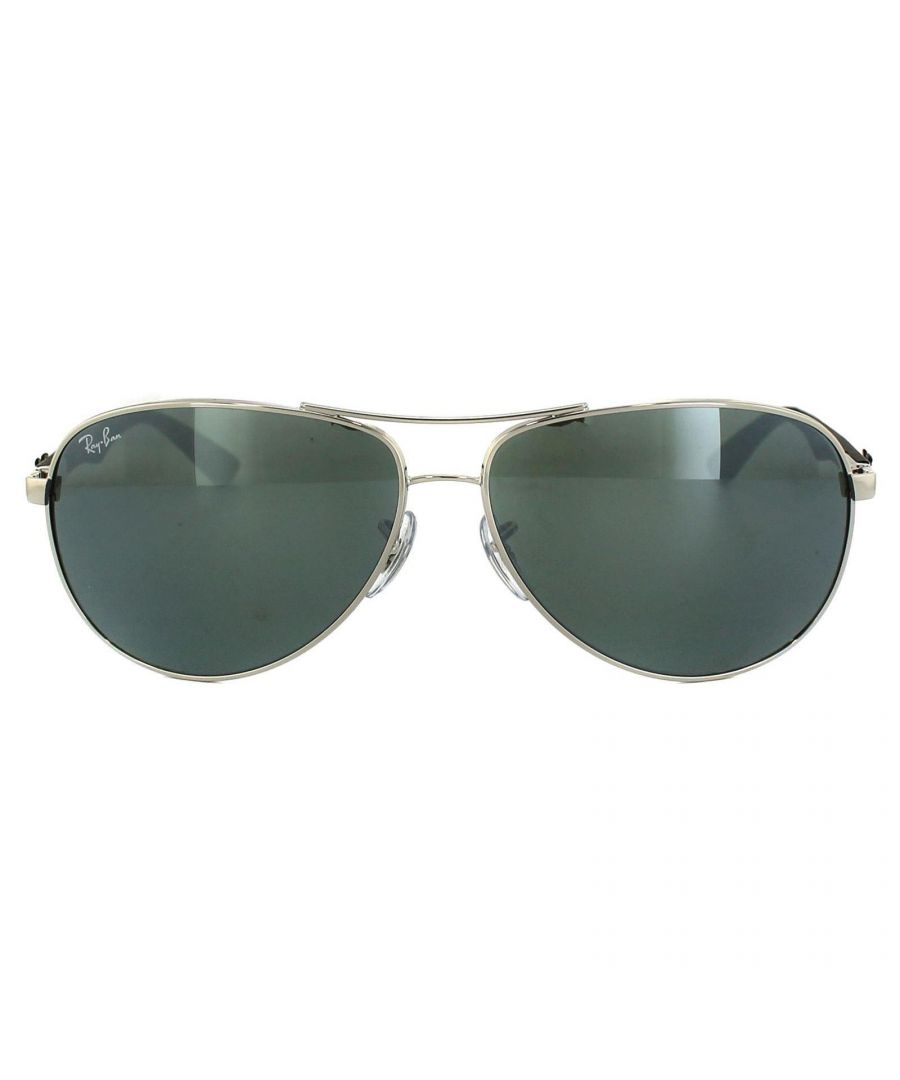 Ray-Ban Sunglasses 8313 003/40 Silver Grey Mirror are a superb modern aviator style made from 7 layers of carbon fibre and finished with rubber on the temple tips for comfort. The stlye is classic, the material anything but!