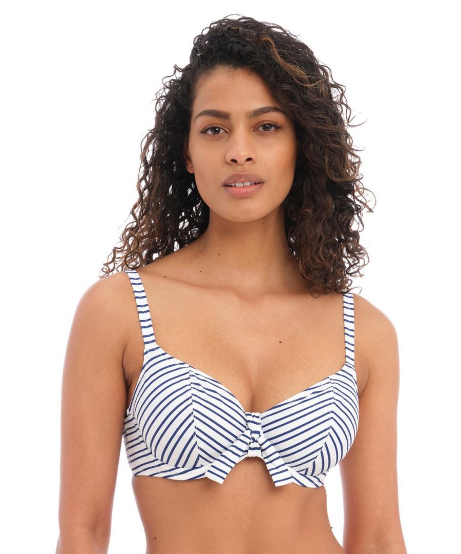 Freya Womens 202502 New Shores Plunge Bikini Top - Blue Elastane - Size 38DD