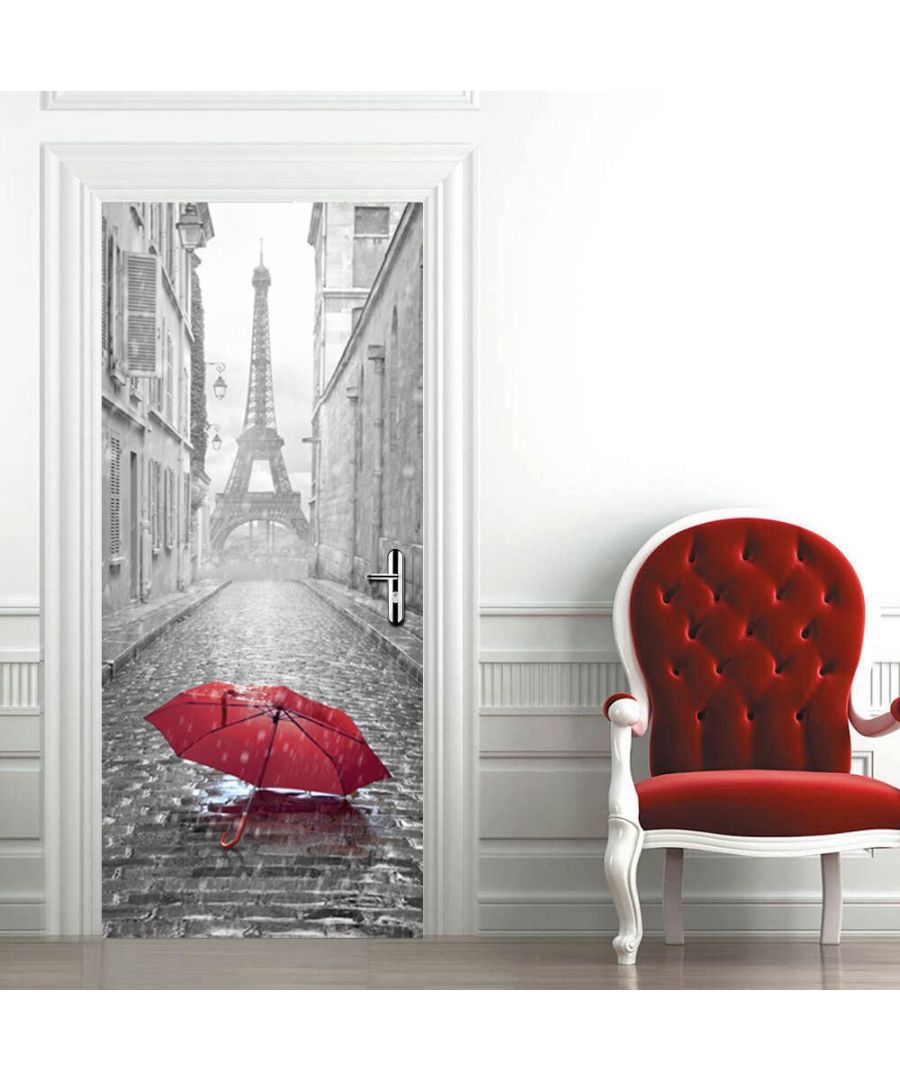 Walplus Eiffel Tower Door Mural Office Decor Home Decoration Stickers Europe Size 88cm Self Adhesive stickers - Grey - One Size