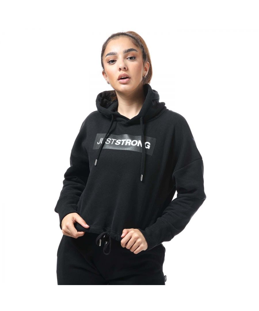 Image for Women's Just Strong Relax Cropped Hoody in Black