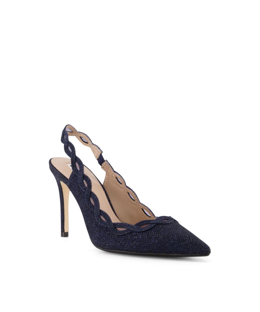 Glamorous events call for sparkly accessories, and these heels have you covered. Their court silhouette is made fabulous by a shimmery upper and a beautifully plaited trim.