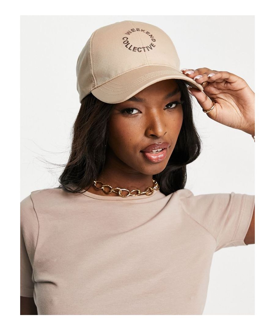 Cap by ASOS DESIGN Top this Panelled crown Breathable eyelet vents Curved peak Logo embroidery Adjustable back strap  Sold By: Asos