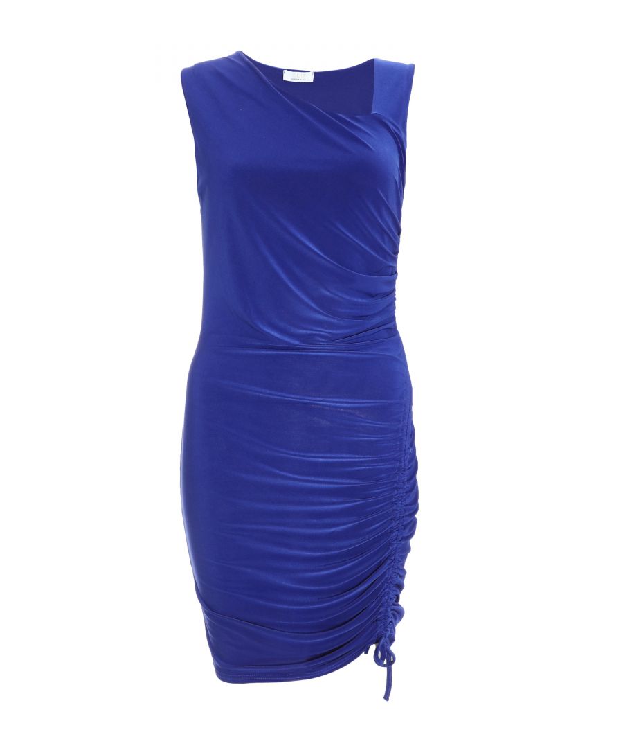 Quiz Womens Royal Blue Ruched Bodycon Mini Dress - Size 8 UK