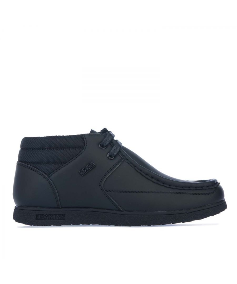 BOYS NEW DEAKINS SCHOOL CASUAL LEATHER BOOTS SHOES FOOTWEAR IN BLACK COLOUR 