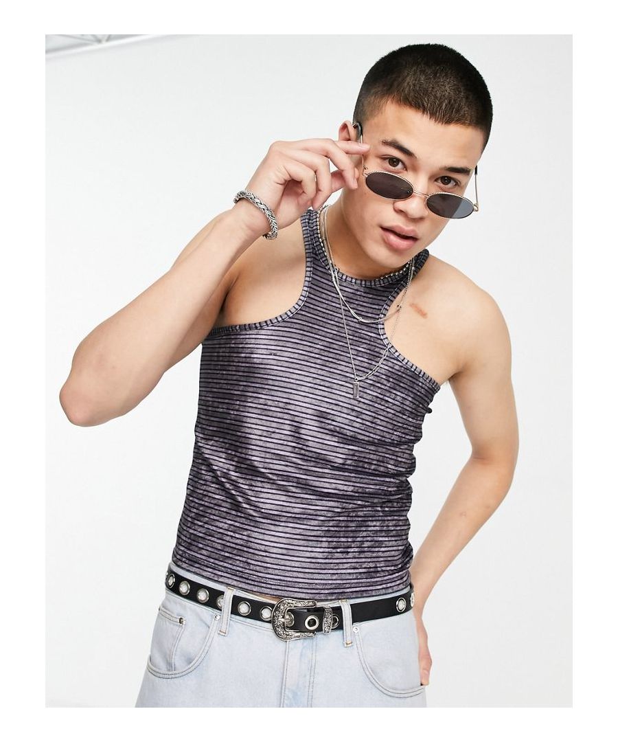 Vest by ASOS DESIGN When they tell you to blend in Stripe design Crew neck Sleeveless style Racer front and back Muscle fit Sold By: Asos