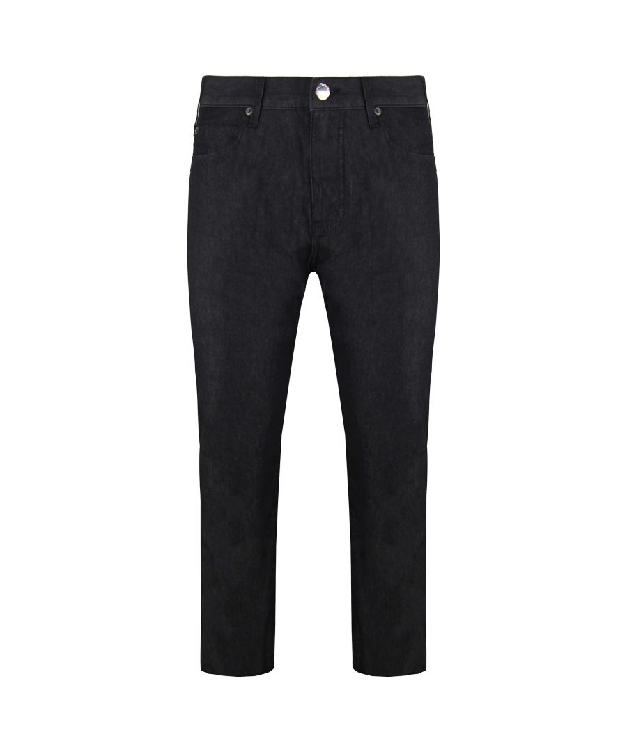 armani emporio j31 regular fit mens trousers - black cotton - size 28 (waist)