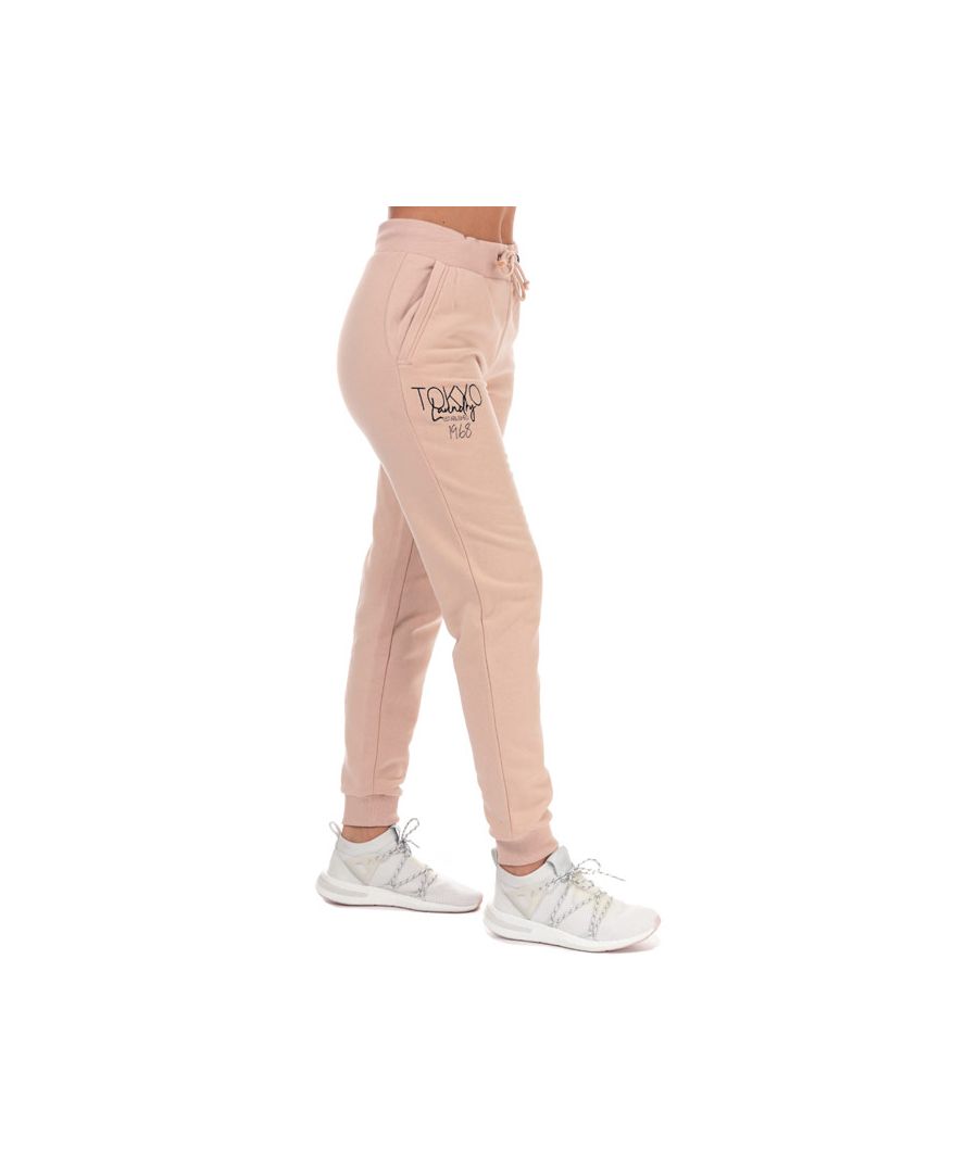 Tokyo Laundry Womenss Brandy Jog Pants in Rose - Pink Cotton - Size 14