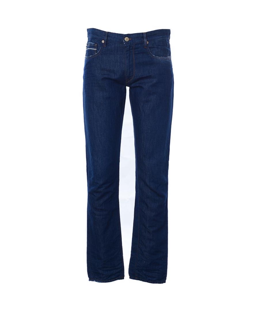 Regular Fit Jeans, 65% COTTON 35% LINEN, Solid Colour