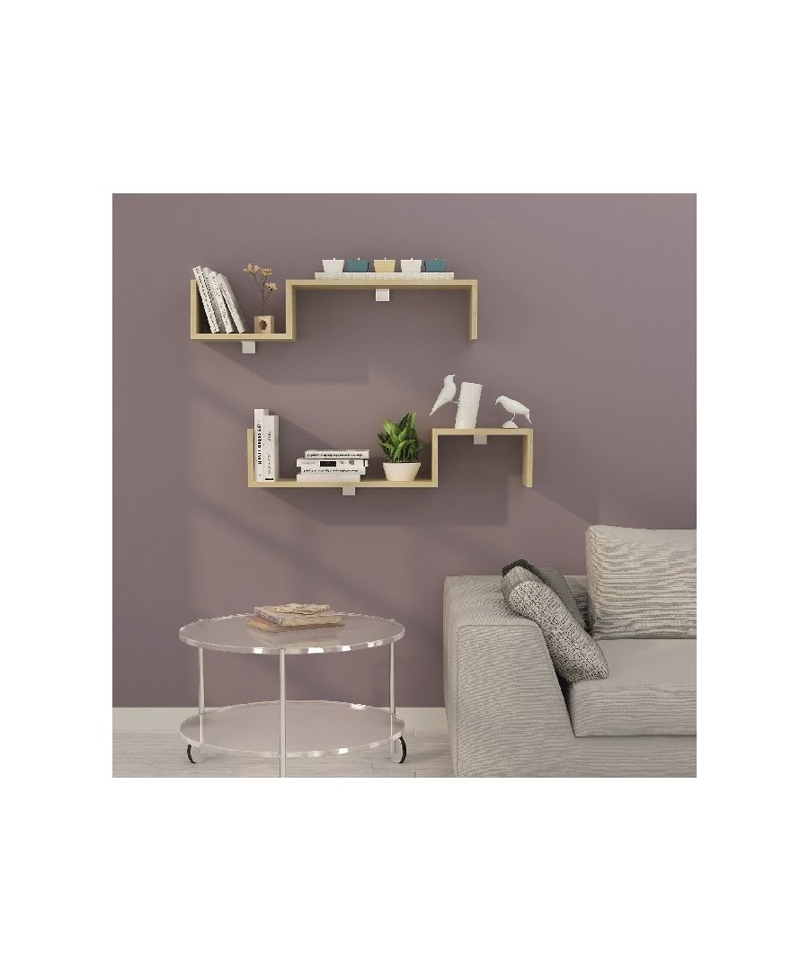 This modern and functional shelf is the perfect solution to keep your books and objects in order, furnishing your home in an original way. Thanks to its design it is ideal for the living area, the sleeping area of the house and the office. Easy-to-clean and easy-to-assemble kit included. Color: Oak | Product Dimensions: W95,4xD19,5xH19,5 cm | Material: Melamine Chipboard | Product Weight: 6,4 Kg | Supported Weight: Each Shelves 10 Kg | Packaging Weight: 7 Kg | Number of Boxes: 1 | Packaging Dimensions: 63,6x23,1x9 cm.