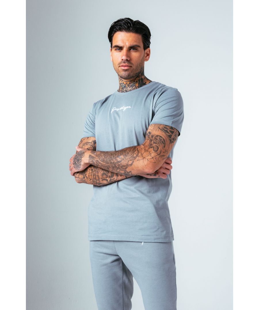 The perfect t-shirt to add to your everyday rotation. The HYPE. Slate Signature Men's T-Shirt is available in a size XXS to XXXL, doubles up as a day to night t-shirt, with supreme amount of comfort with a 100% cotton fabric base. Designed in a slate light grey base and a contrasting white new! justhype signature logo embroidered across the front. Wear with skinny fit jeans and box fresh jeans or keep it casual with a pair of dark wash denim shorts for beach days. Machine washable.